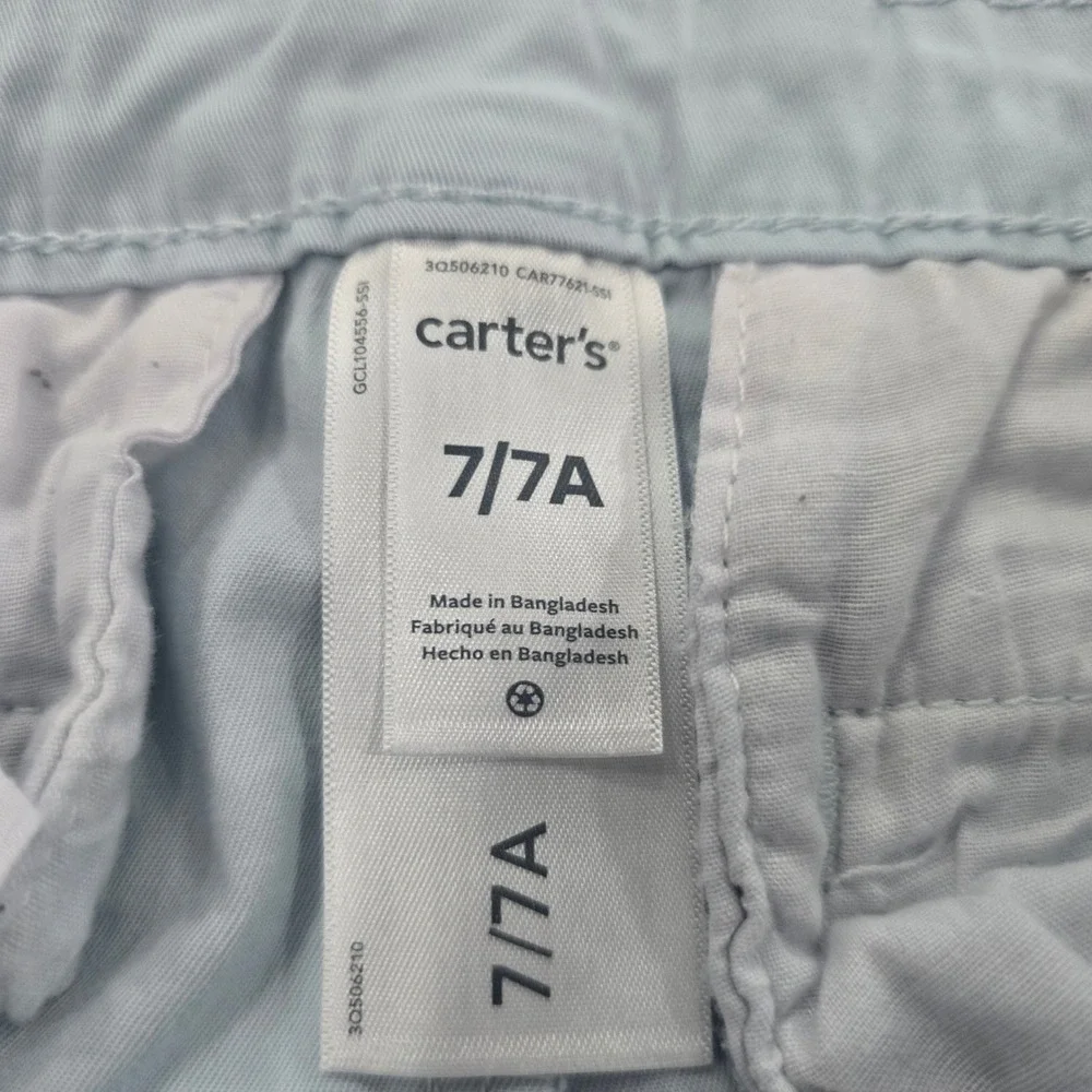 Carters Girls Light Blue Chino Pants Straight Leg Stretch Size 7 7A CAR77621-S51
